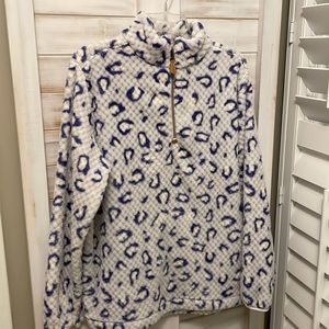 White and purple zip up fleece - lightweight